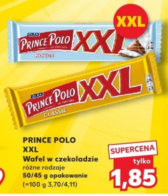 Wafel w czekoladzie XXL różne rodzaje Prince Polo promocja w Kaufland