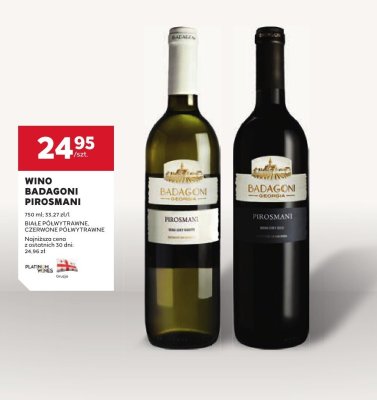 Wino Badagoni Pirosmani białe półwytrawne, czerwone półwytrawne promocja w Stokrotka