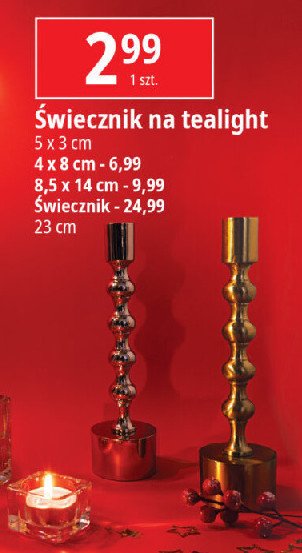 艢wiecznik na tealight 5 x 3 cm promocja