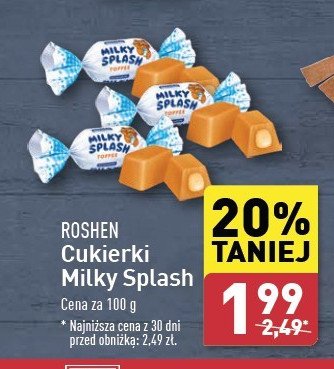 Cukierki Milky splash toffee promocja w Aldi