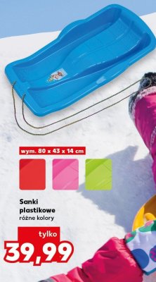 Sanki plastikowe, różne kolory, wym. 80 x 43 x 14 cm promocja w Kaufland