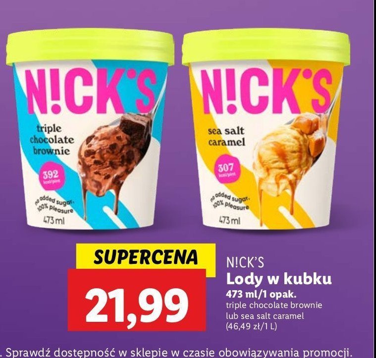 Lody sea salt caramel Nick's promocja