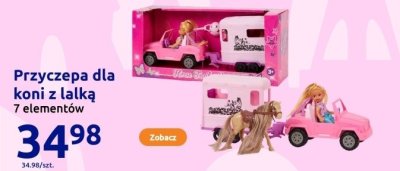 Zabawka przyczepa dla koni z lalką 7 elementów promocja w Action