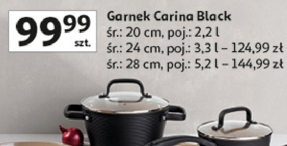 Garnek carina black 20 cm Florina (florentyna) promocja w Auchan