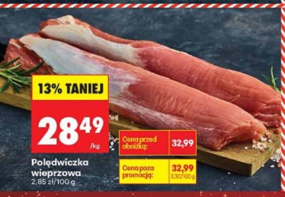 Polędwiczka wieprzowa 2,85 zł/100 g promocja w Biedronka
