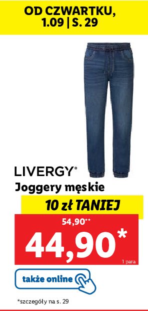 Joggery jeansowe Livergy promocja