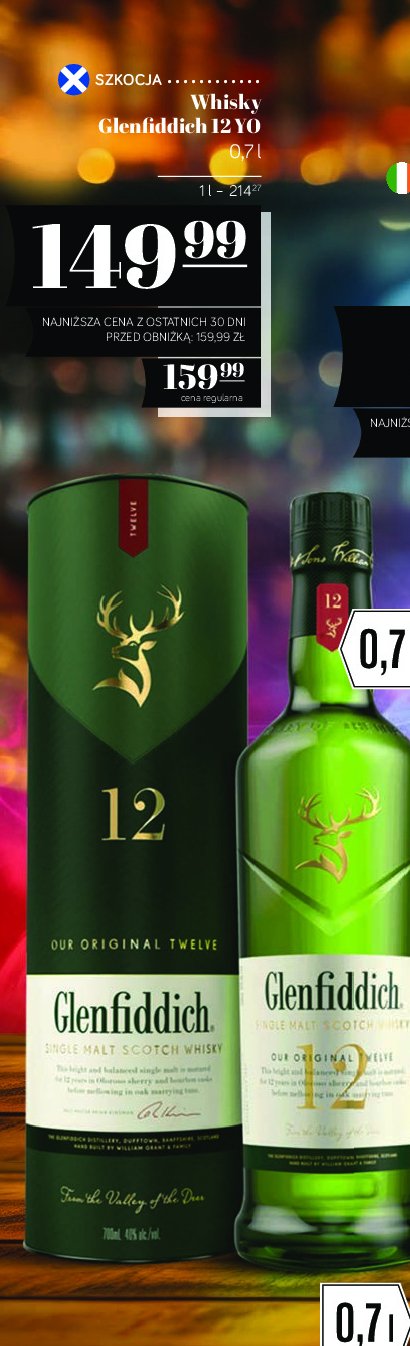 Whisky + puszka Glenfiddich 12 yo promocja w POLOmarket