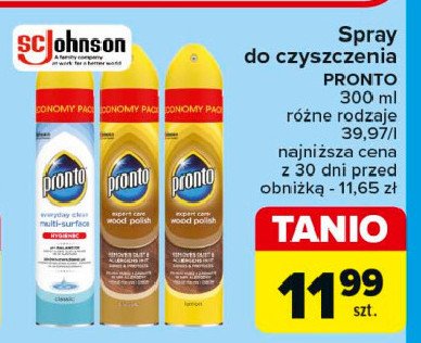 Spray do mebli lemon Pronto wood polish promocja