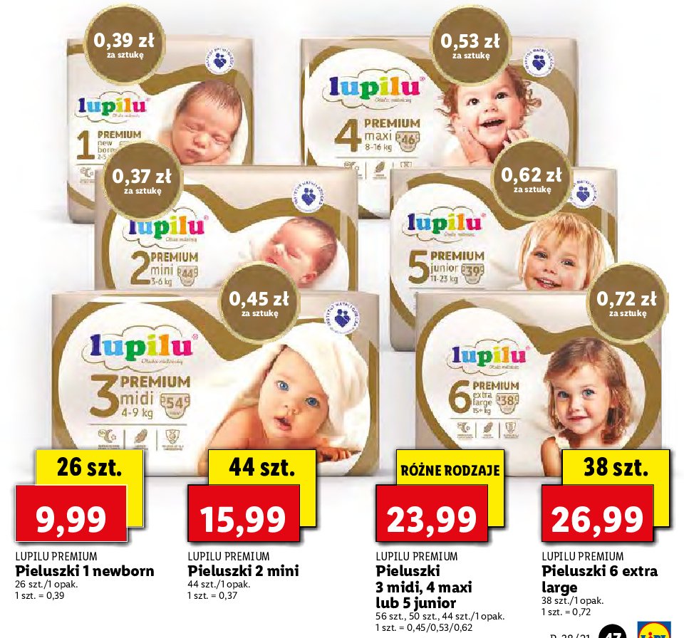 Pieluszki midi 3 Lupilu premium promocja
