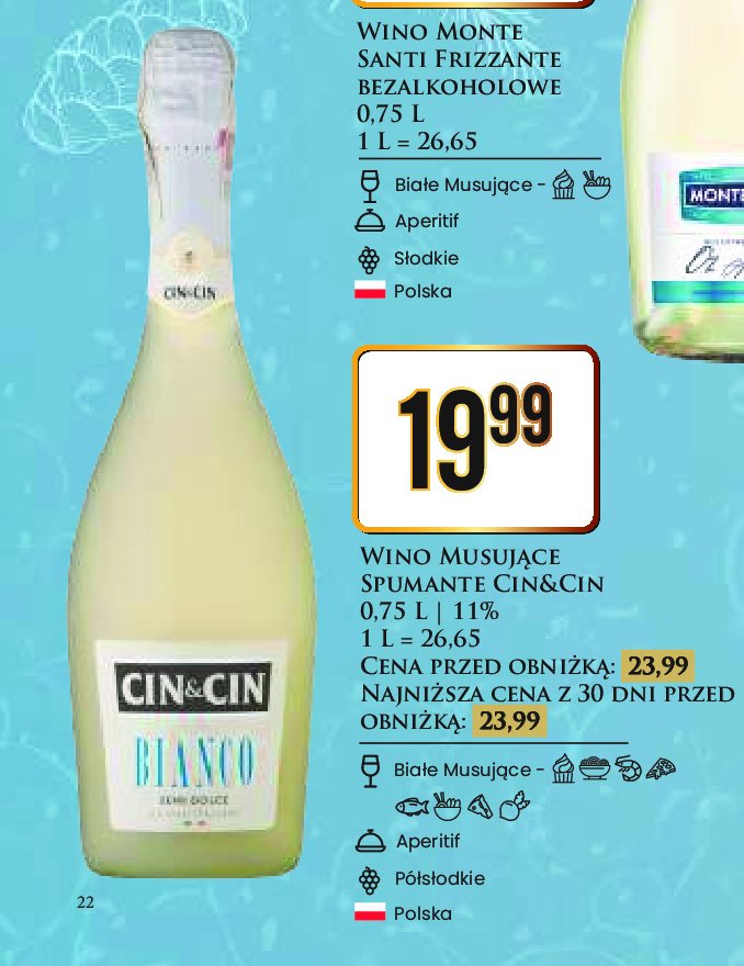 Wino Cin&cin bianco promocja w Dino