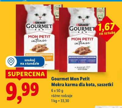 Karma dla kota Gourmet Mon Petit mokra różne rodzaje, saszetki promocja w Lidl