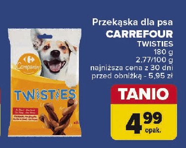 Przekąska dla psa twisties CARREFOUR COMPANINO promocja