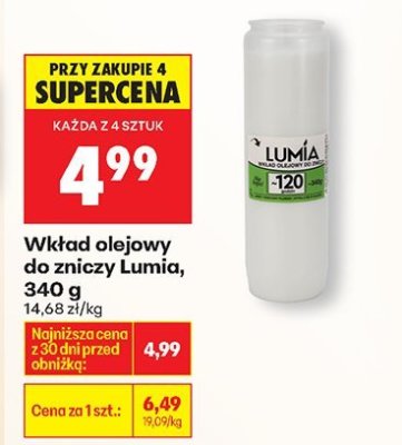 Wkład olejowy do zniczy Lumia, 340 g promocja w Biedronka