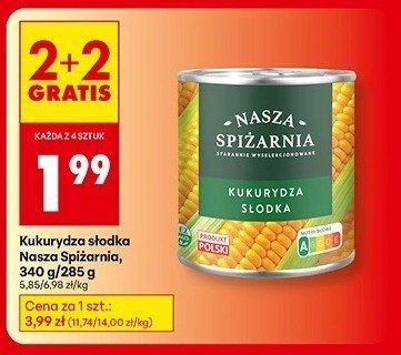 Kukurydza słodka 2+2 GRATIS promocja w Biedronka