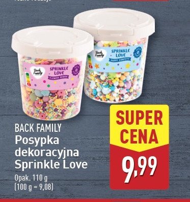 Posypka sprinkle love różowa BACK FAMILY promocja w Aldi