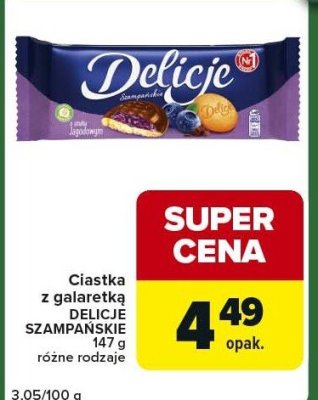 Ciastka z galaretką Delicje Szampańskie 147 g różne rodzaje promocja w Globi