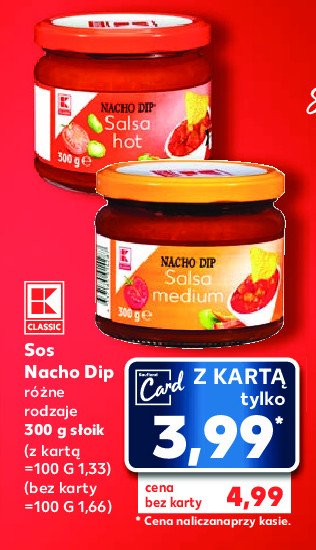 Sos nacho salsa medium K-classic promocja