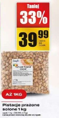 Pistacje prażone solone 1 kg Supeco promocja w Supeco