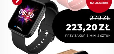 Zegarek Smartwatch damski czarny Garett promocja w Briju