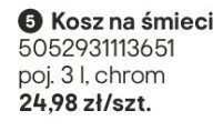 Kosz na śmieci chrom 3l promocja w Castorama
