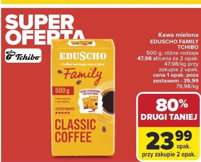 Kawa mielona Eduscho Family Tchibo Classic Coffee 500g różne rodzaje promocja w Carrefour