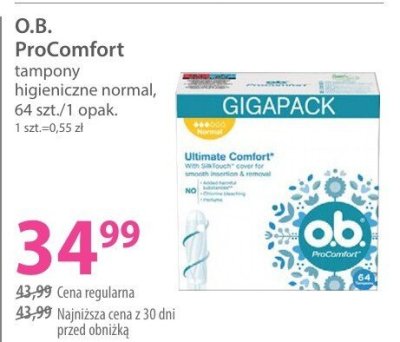 O.B. ProComfort tampony higieniczne normal promocja w Hebe