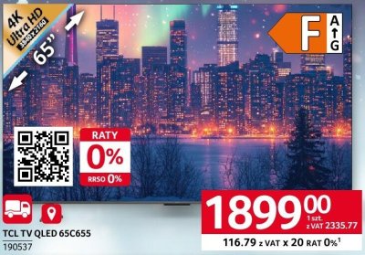 Telewizor TCL QLED 65C655 promocja w Selgros