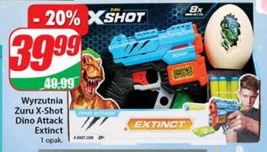 Wyrzutnia x-shot dino attack extinct Zuru promocja