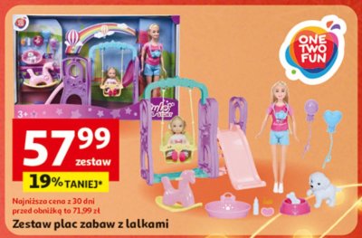 Zestaw plac zabaw z lalkami One Two Fun promocja w Auchan