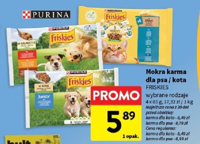 Mokra karma dla psa / kota FRISKIES wybrane rodzaje promocja w Intermarche