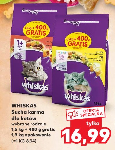 Karma dla kota z wołowina Whiskas promocja