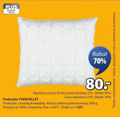 Poduszka TVERFJELLET promocja w Jysk