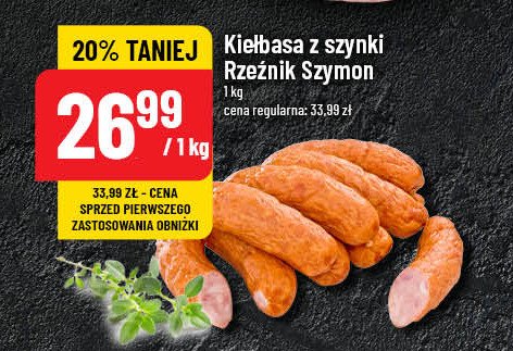 Kiełbasa z szynki Rzeźnik szymon poleca promocja