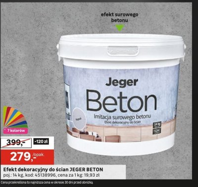 Efekt dekoracyjny do ścian JEGER BETON promocja w Leroy Merlin