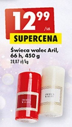 艢wieca walec bia艂a 450 g Aril promocja