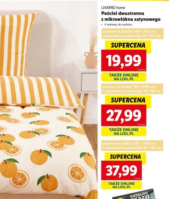 Po艣ciel z mikrow艂贸kna satynowego 220 x 200 cm + 2 x 70 x 80 cm LIVARNO HOME promocja