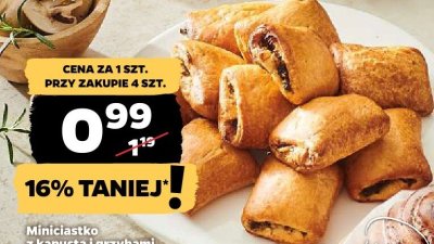 Miniciastko z kapustą i grzybami promocja w Netto