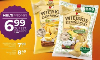 Chipsy Wiejskie Ziemniaczki Śmietanka z cebulką 130 g promocja w Duży Ben