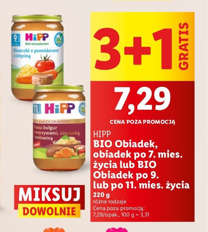 Kluseczki z pomidorami i cielęciną Hipp bio promocja w Lidl