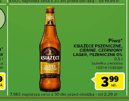 Piwo Książęce złote pszeniczne 0.0% promocja