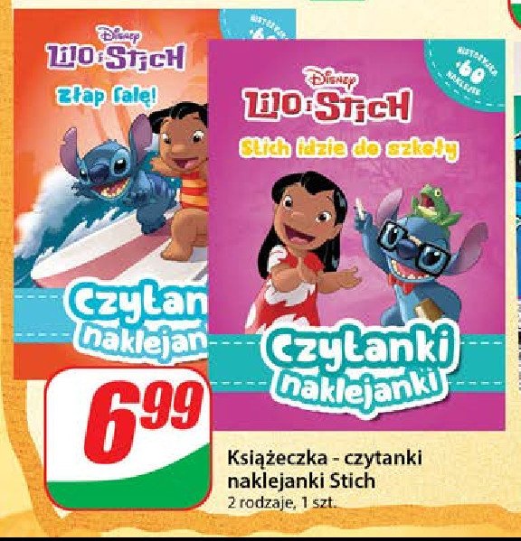 Czytanki naklejanki lilo i stich. stich idzie do szkoły promocja w Dino