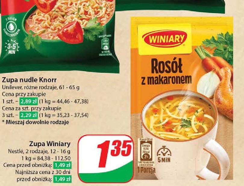 Rosół z kury z makaronem WINIARY ZUPA MNIAM promocja w Dino