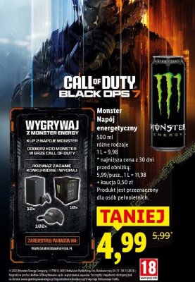 Napój energetyczny Monster różne rodzaje 500 ml promocja w Lidl