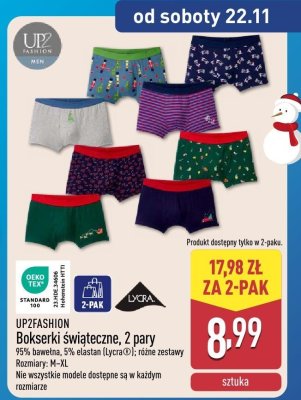 Bokserki świąteczne 2 pary promocja w Aldi