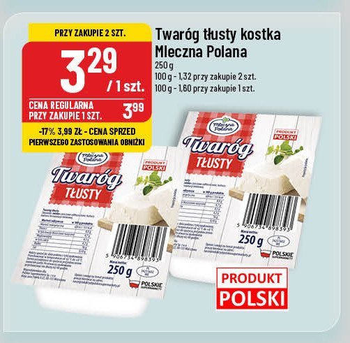 Twaróg tłusty Mleczna polana promocja