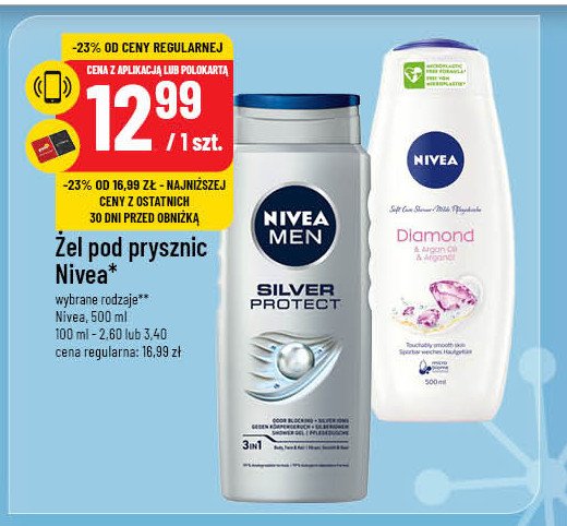 Żel pod prysznic diamond & argan oil Nivea promocja