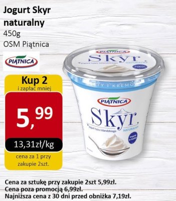 Jogurt Skyr naturalny OSM Piątnica promocja w Market Point