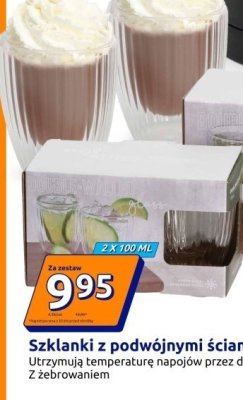Szklanki z podwójnymi ściankami 2 x 100 ml promocja w Action