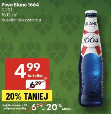 Piwo Piwo Blanc 1664 promocja w Delikatesy Centrum