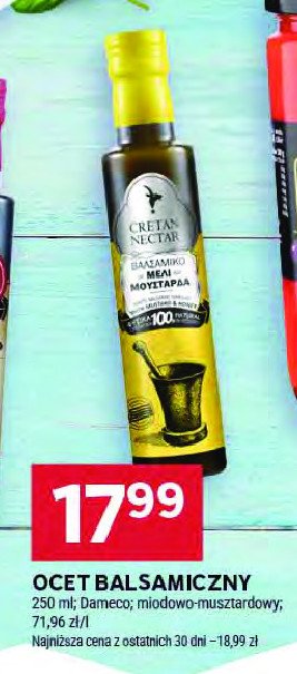 Ocet balsamiczny miodowo-musztardowy Cretan nectar promocja